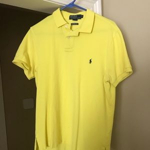 Yellow custom fit polo shirt